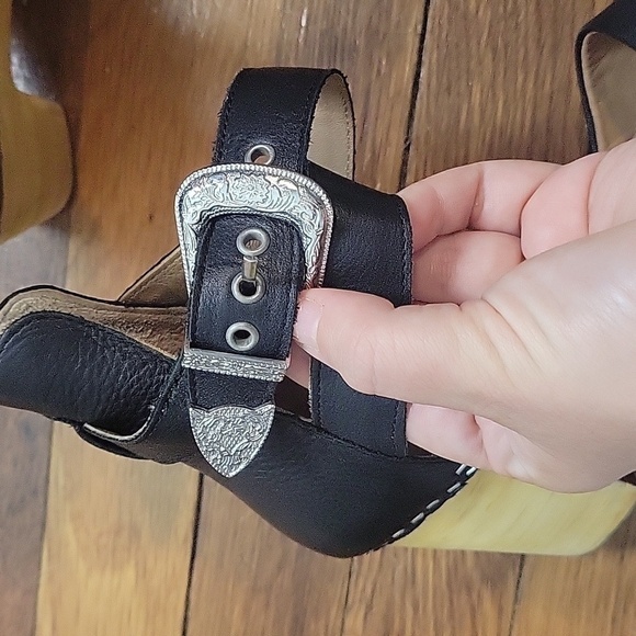 Free People Andorra Black Western Clog-Size 37 - Picture 14 of 16